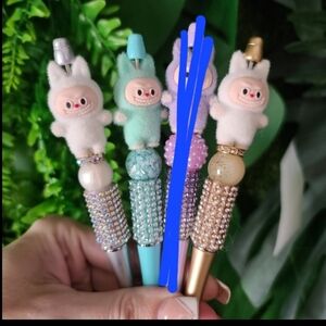 Cute Fancy Beaded Rhinestone Labubu Pen